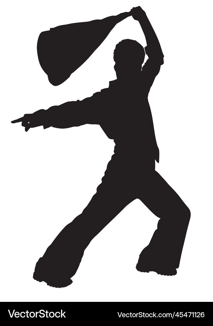 Dancing man silhouette isolated on white Vector Image