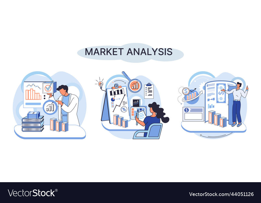 Market analysis metaphor marketing strategy Vector Image