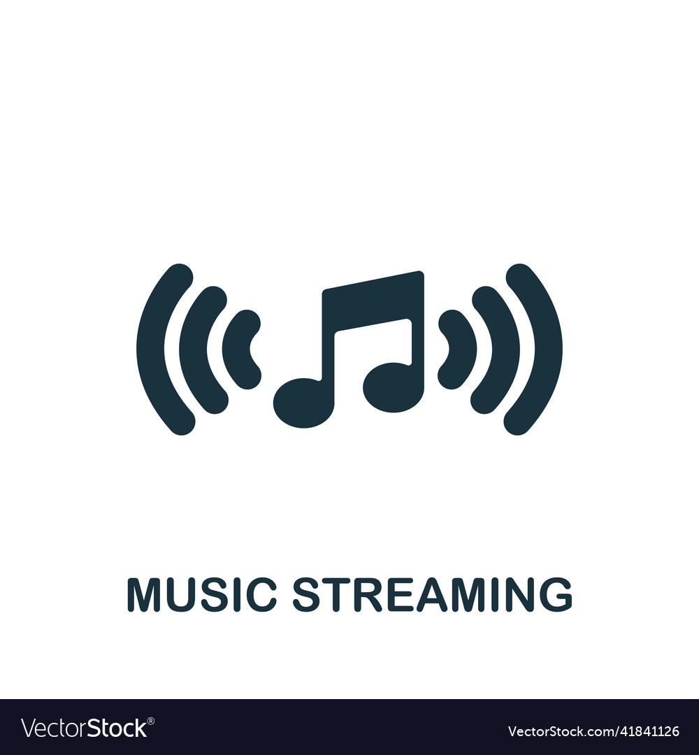Music streaming icon monochrome simple icon Vector Image