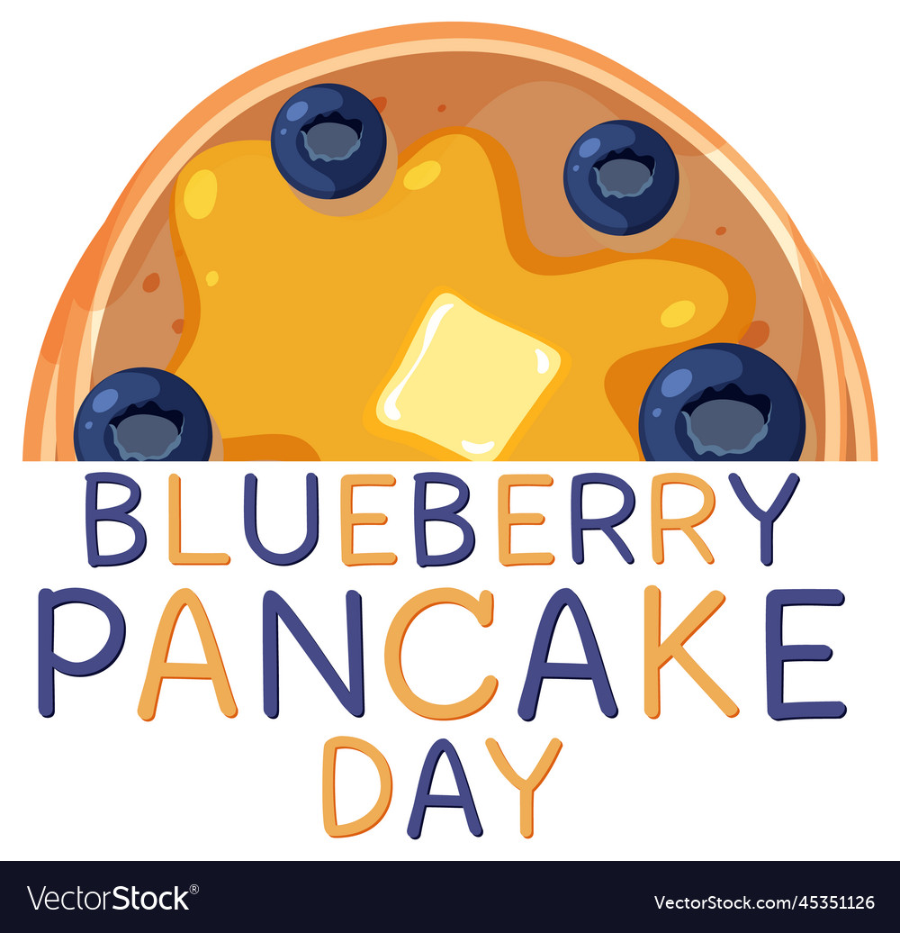 National blueberry pancake day banner Royalty Free Vector