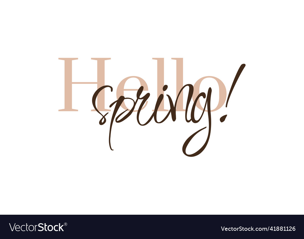 New Lettering With The Greeting Of Spring Vector Image