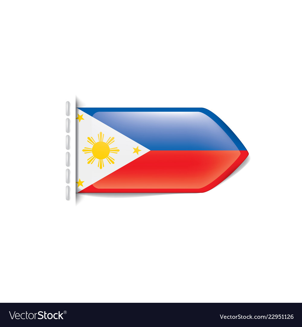 Philippines flag on a white Royalty Free Vector Image