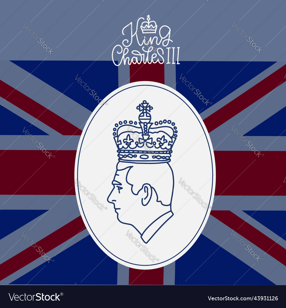 Profile portrait of prince charles king Royalty Free Vector
