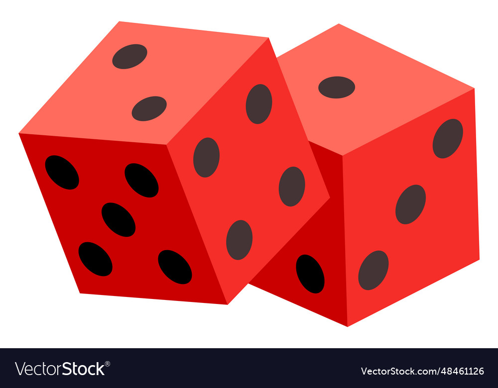 Red Dice Pair Luck Symbol Random Icon Royalty Free Vector