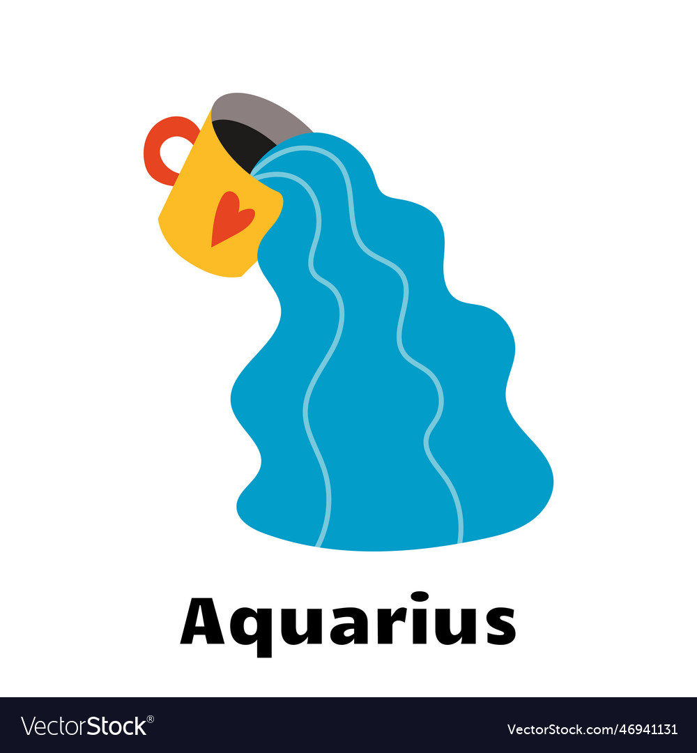 Astrological Zodiac Sign Aquarius Isolated Vector Image 7790