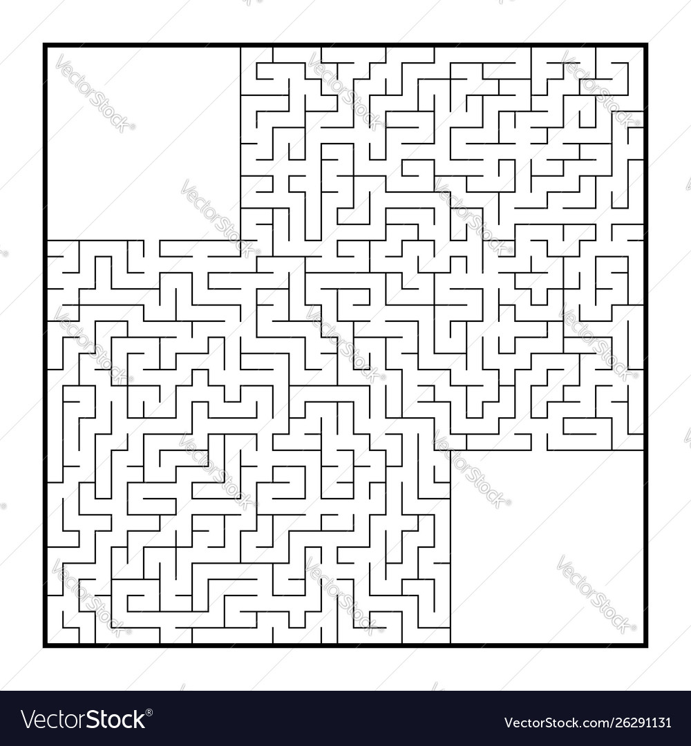 Difficult large square maze game for kids Vector Image