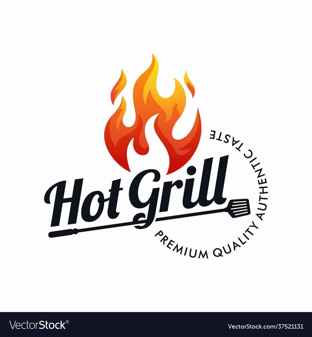 Grills Barbecue Logo Design Template Royalty Free Vector