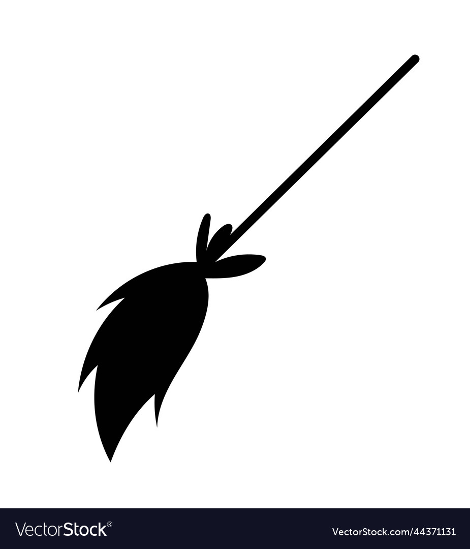 Halloween Broom Silhouette Royalty Free Vector Image