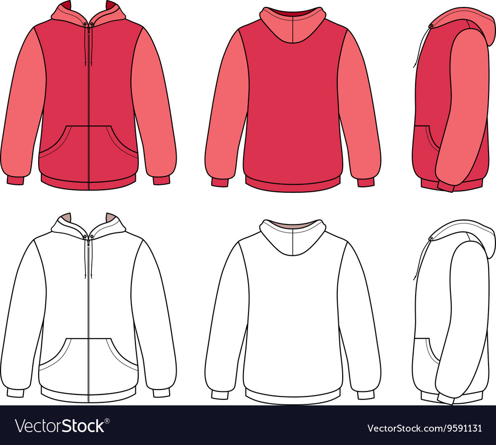 Short sleeve hoodie template custom design Vector Image