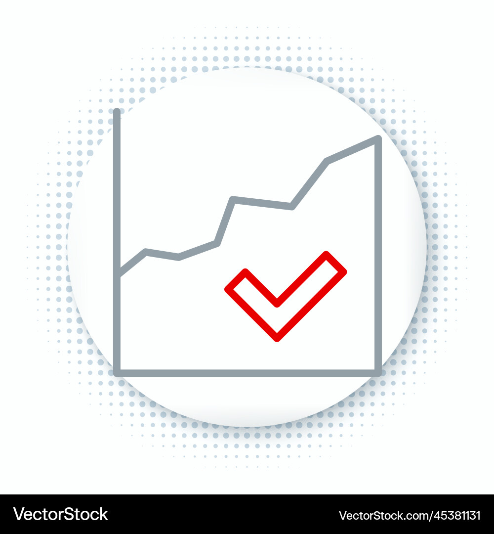 Line financial growth increase icon isolated on Vector Image