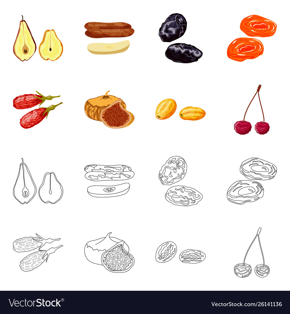 Design food and raw symbol set Royalty Free Vector Image