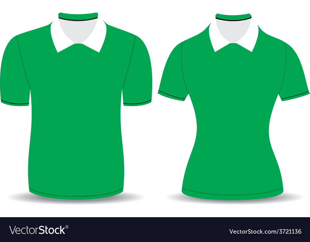 Green polo shirt outline Royalty Free Vector Image