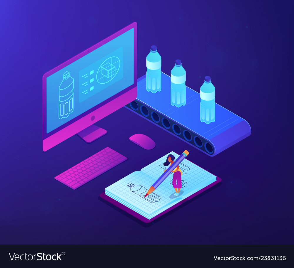 Industrial design isometric 3d concept