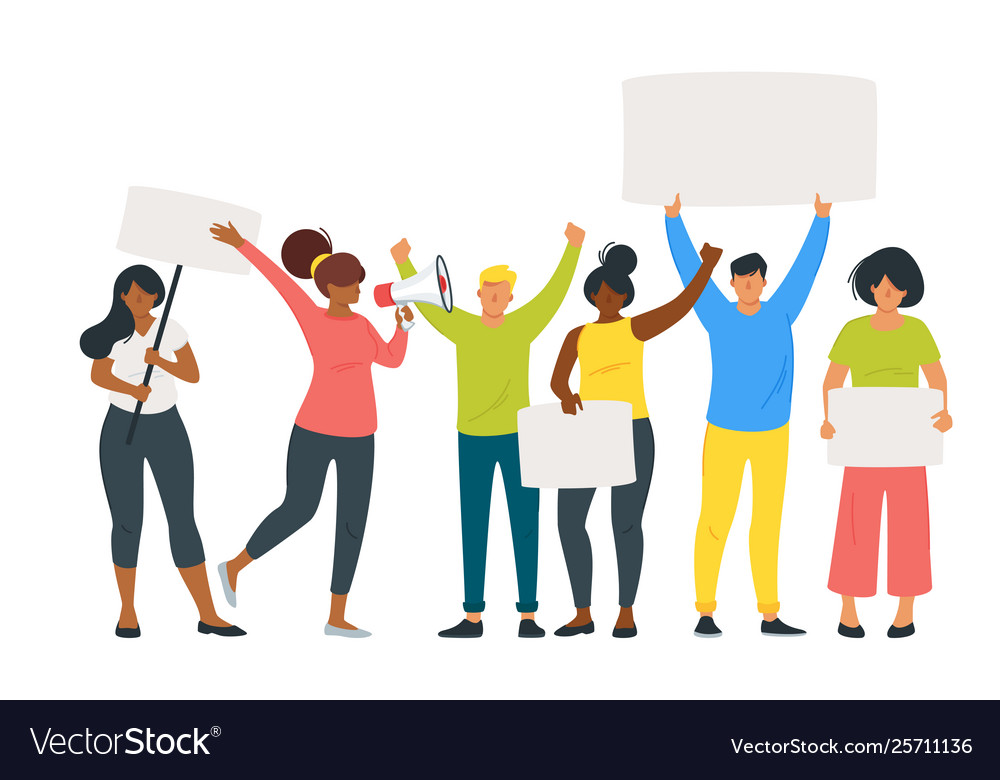 People protest or parade Royalty Free Vector Image