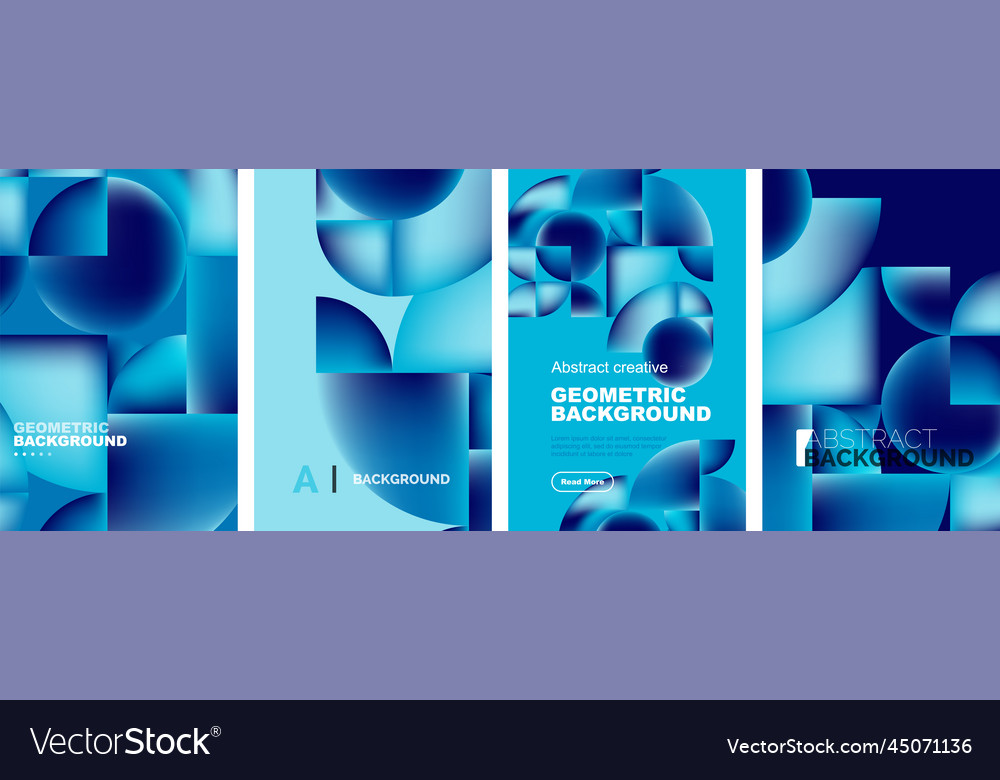 Set of abstract geometric posters designs Vector Image