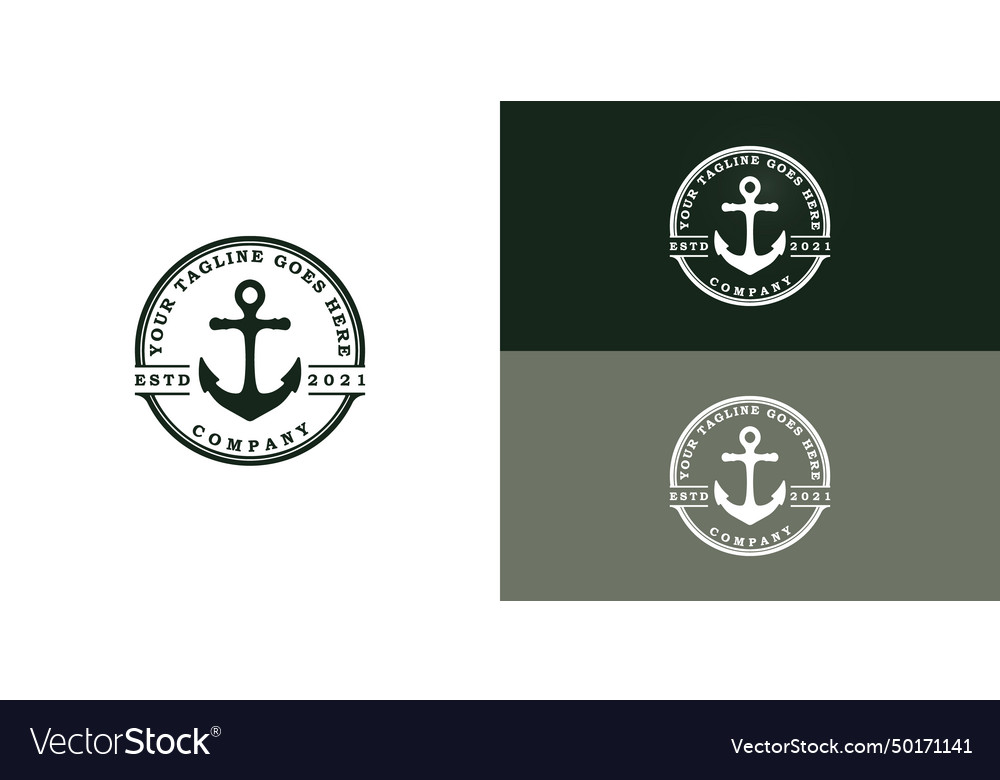 An elegant anchor icon logo port Royalty Free Vector Image