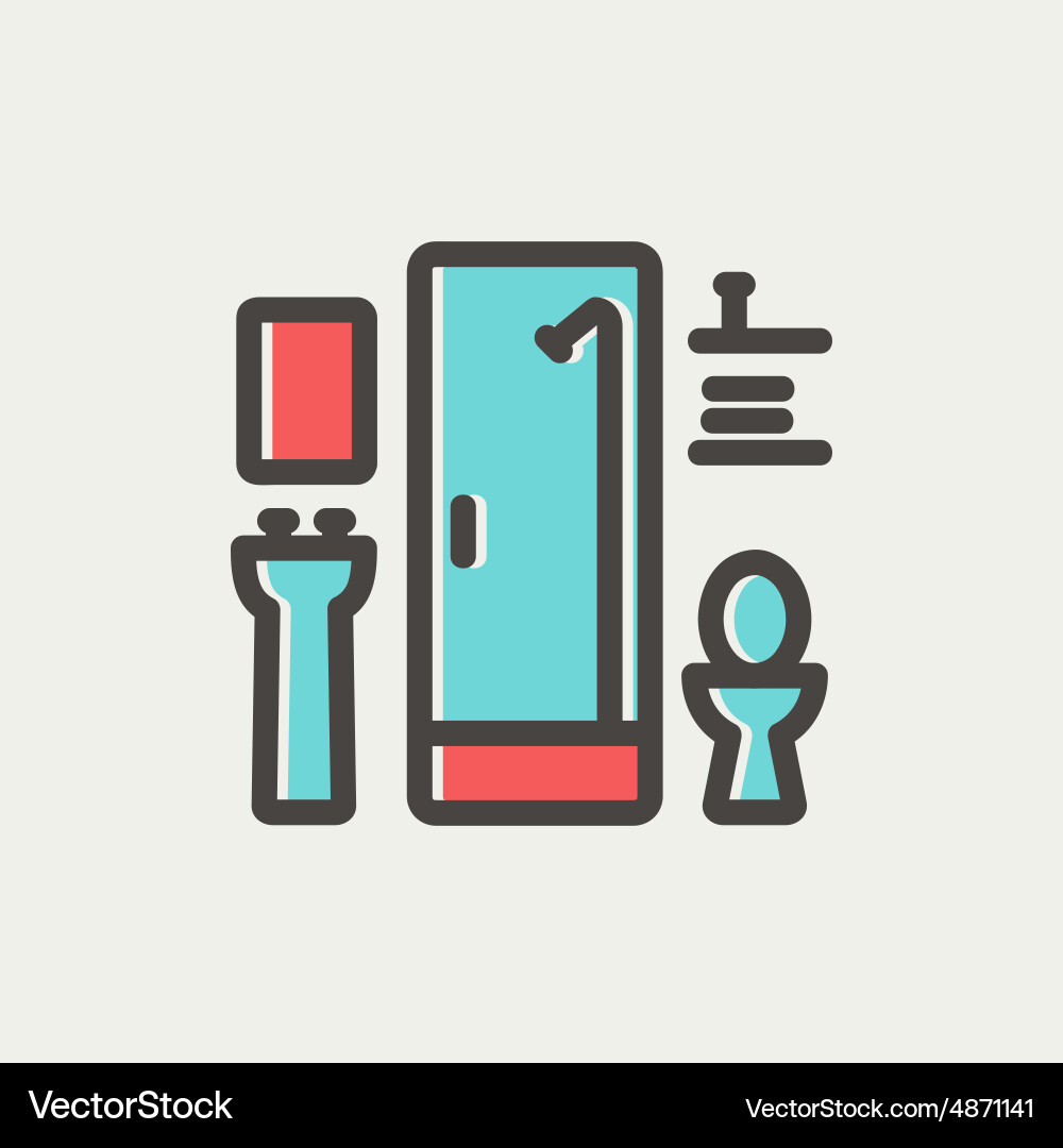 Bathroom thin line icon Royalty Free Vector Image