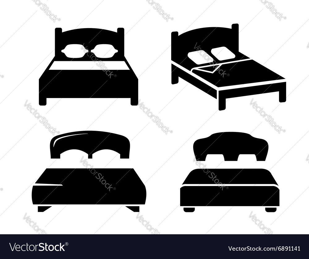 Black bed Royalty Free Vector Image - VectorStock