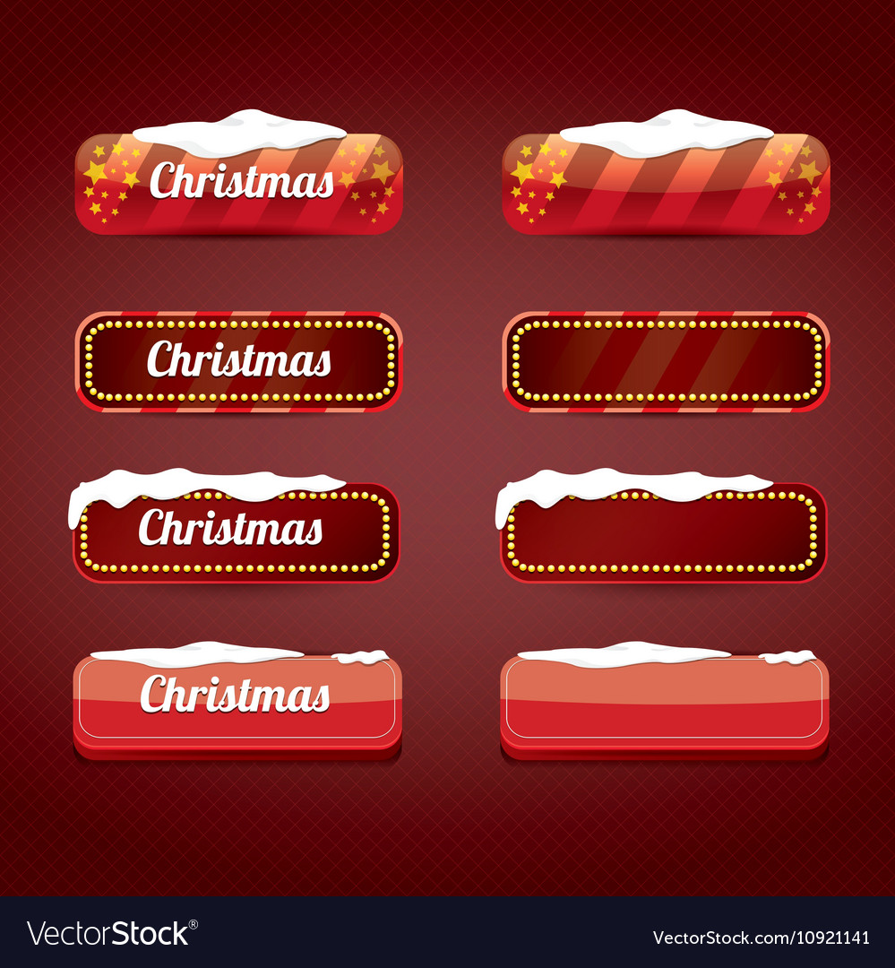 Christmas Web Buttons Set Winter Web Buttons Vector Image