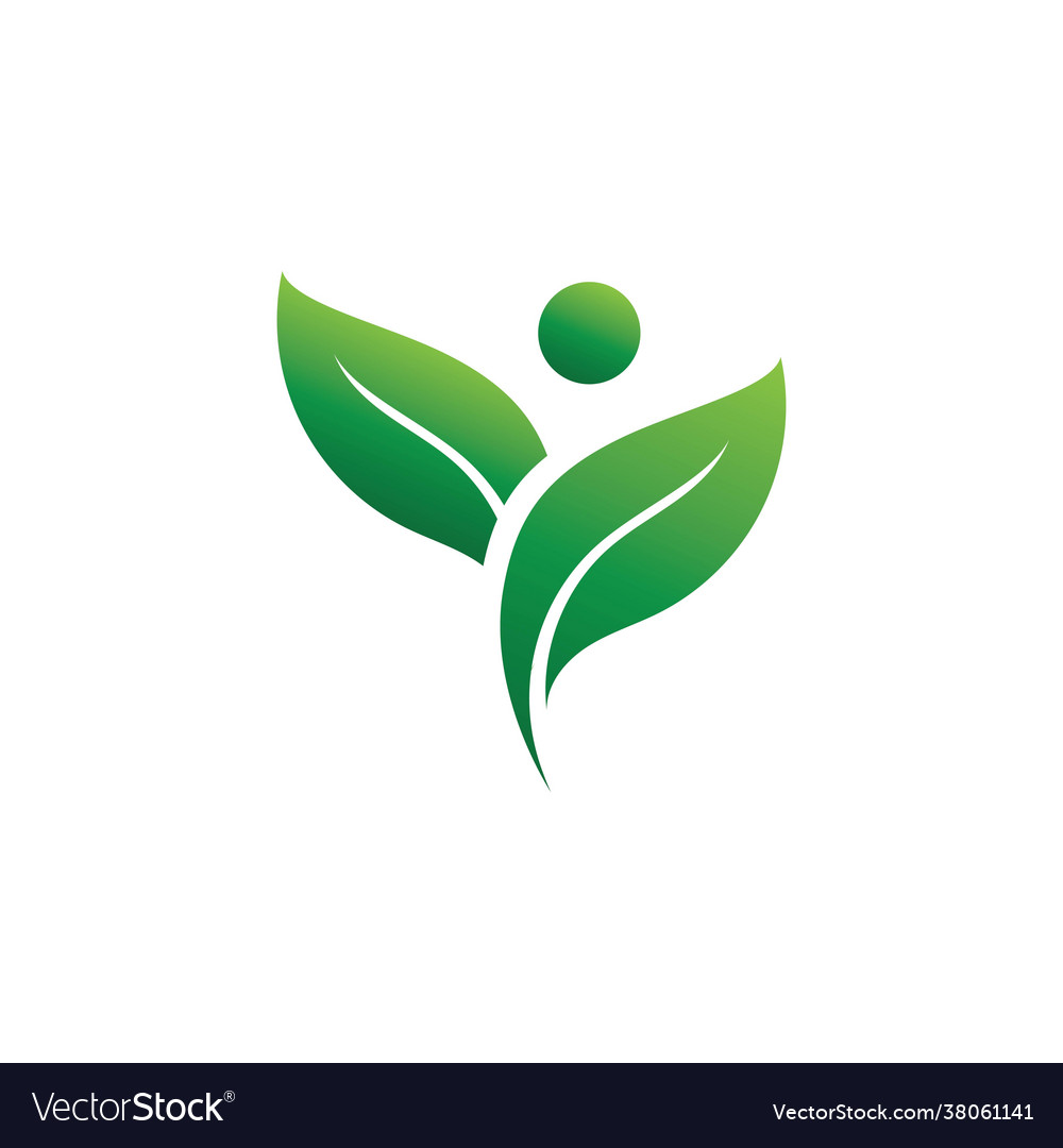 Green leaf logo nature ecology Royalty Free Vector Image