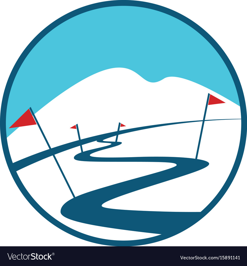 Ski track logo Royalty Free Vector Image VectorStock