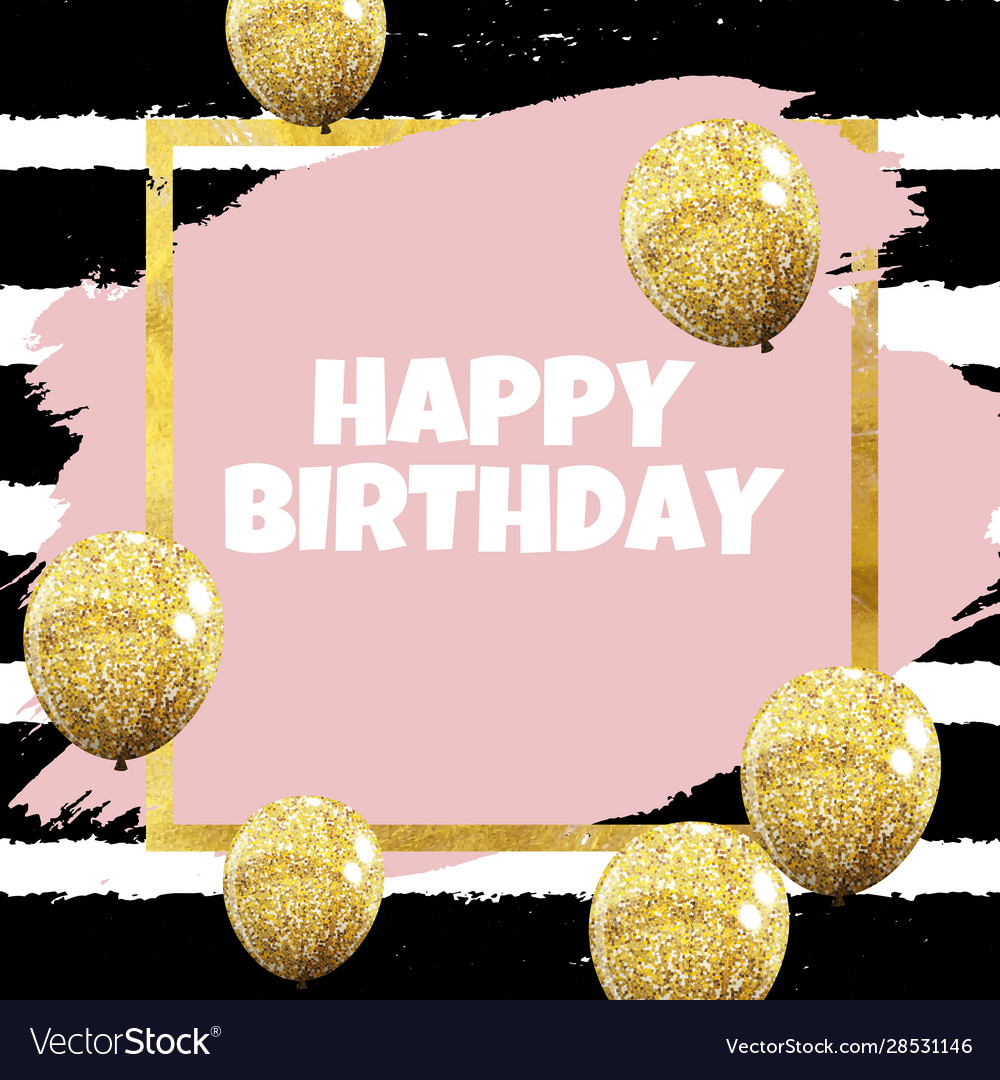 Abstract happy birthday background with glitter Vector Image