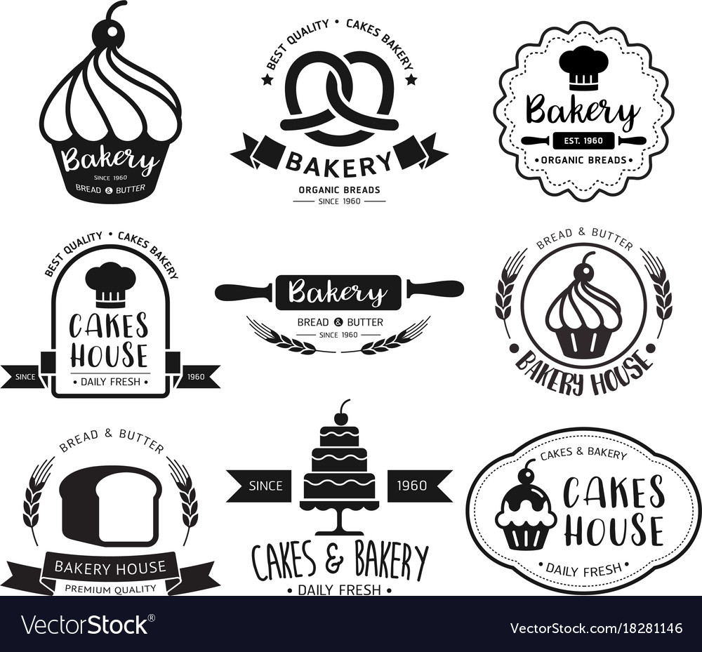 Bakery shop logo Royalty Free Vector Image - VectorStock