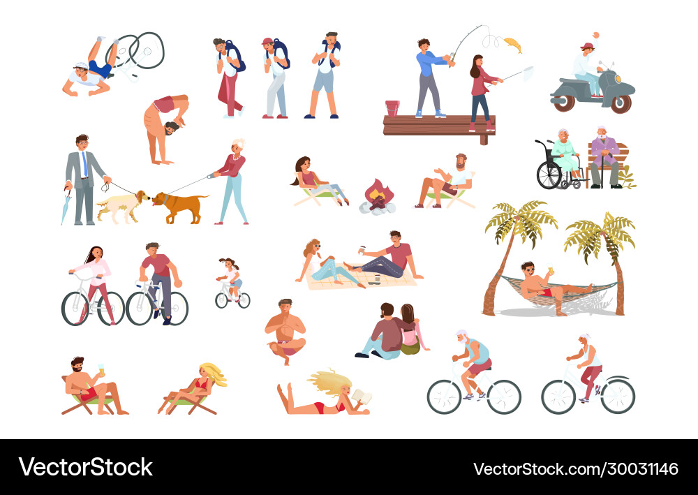 Big set summer activity Royalty Free Vector Image