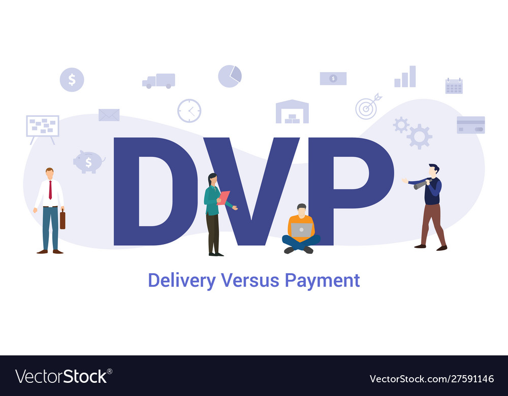 dvp-delivery-versus-payment-concept-with-big-word-vector-image