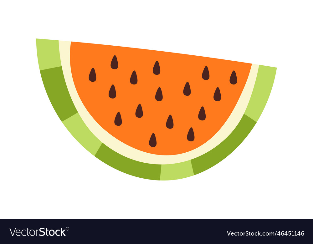 Flat watermelon slice Royalty Free Vector Image