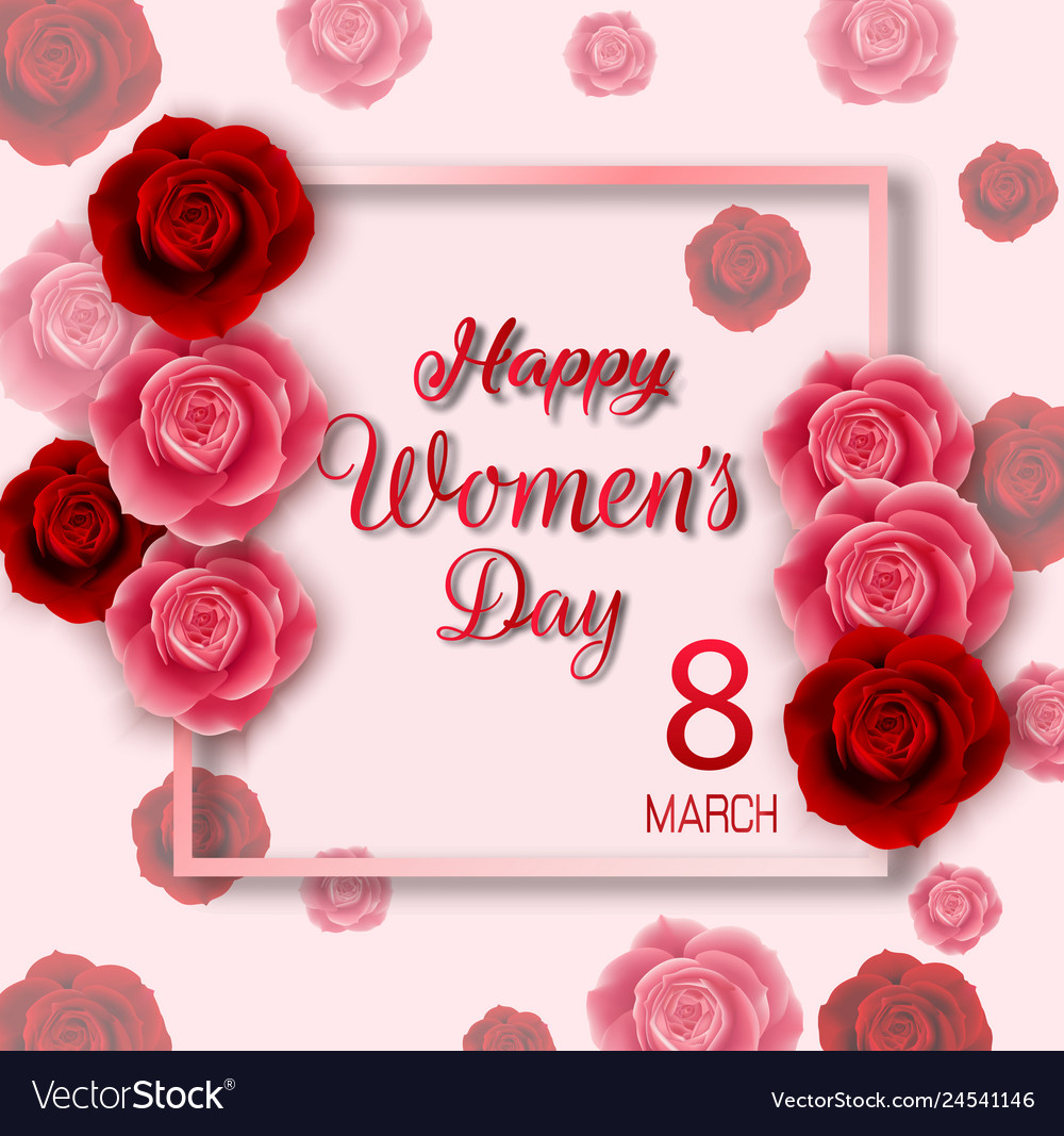 International Happy Womens Day Background With Re Vector Image 1150