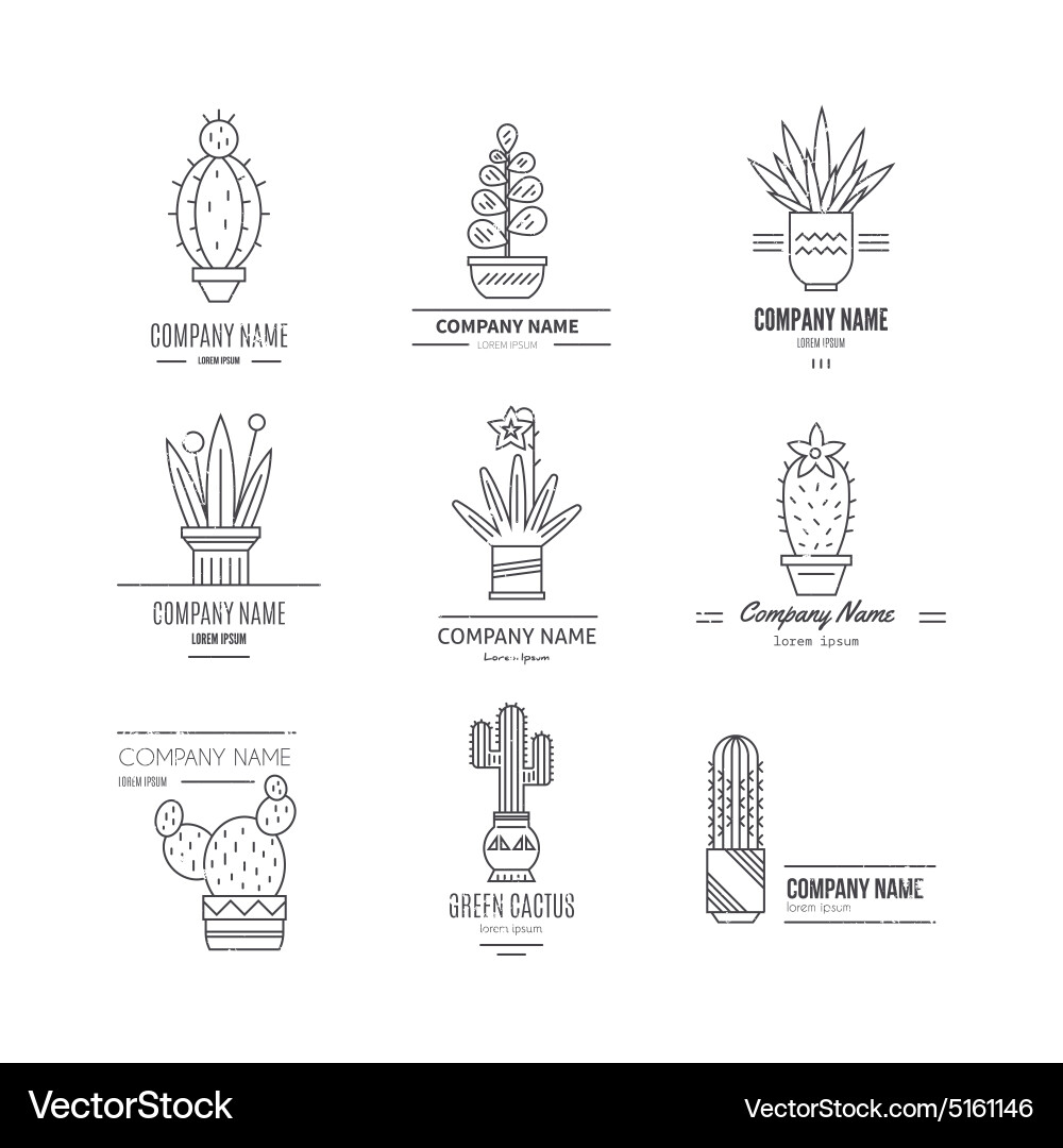 Logo with cactuses Royalty Free Vector Image - VectorStock
