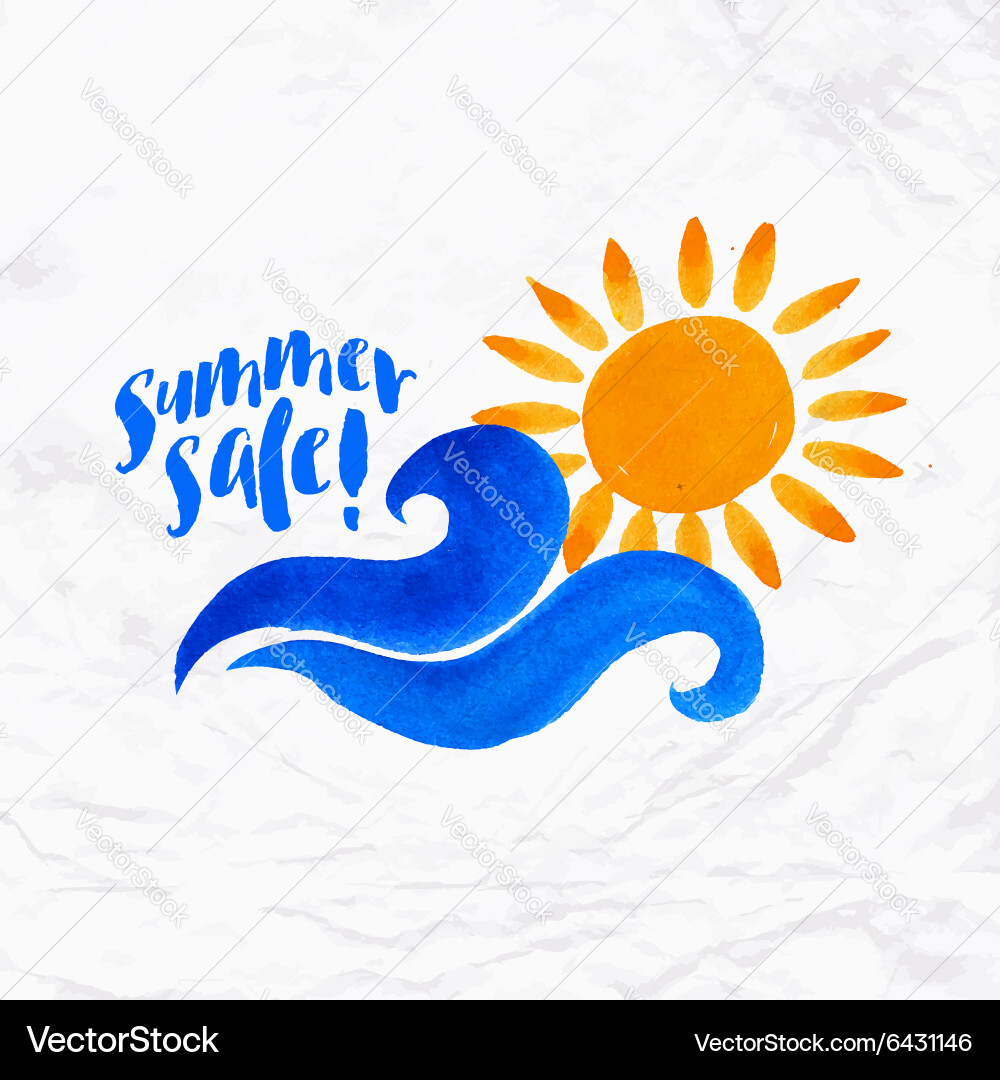Sun wave ocean Royalty Free Vector Image - VectorStock