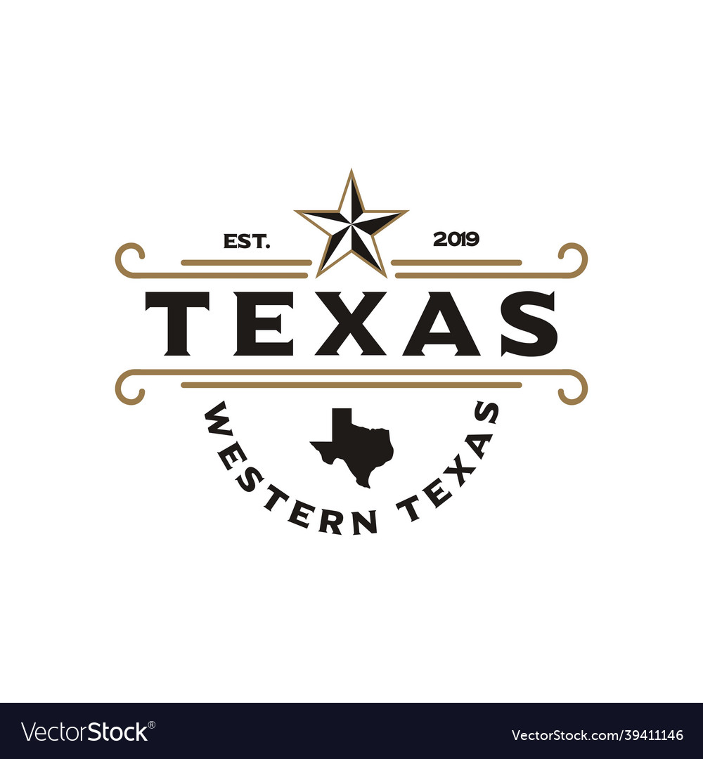 Vintage retro western country emblem texas logo Vector Image