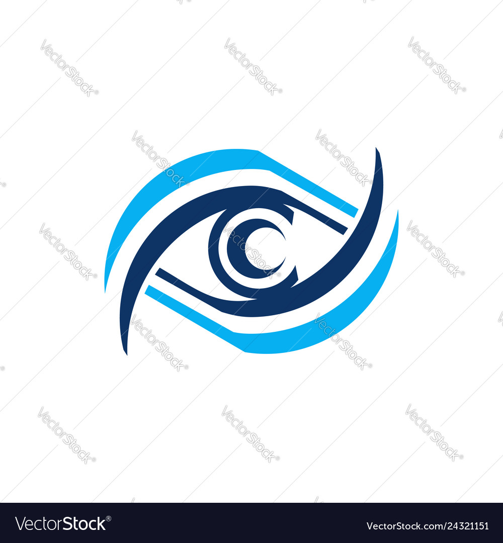 Blue eye care logo icon symbol design Royalty Free Vector