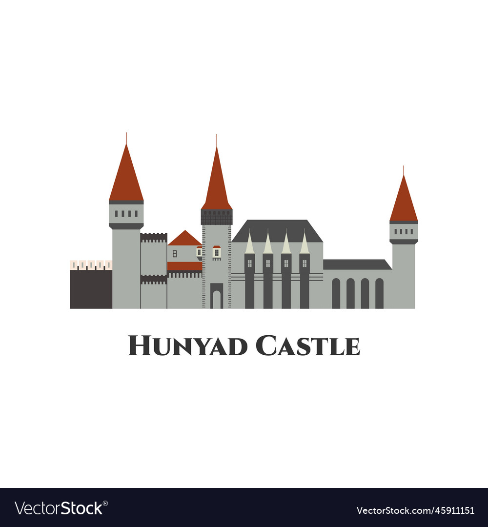 Corvin castle also known as hunyadi Royalty Free Vector