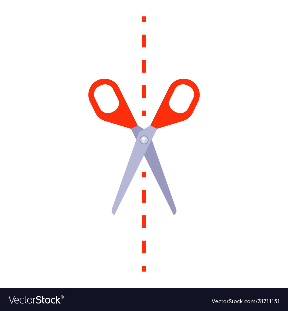 Cut Mark For Scissors On A White Background Vector Image