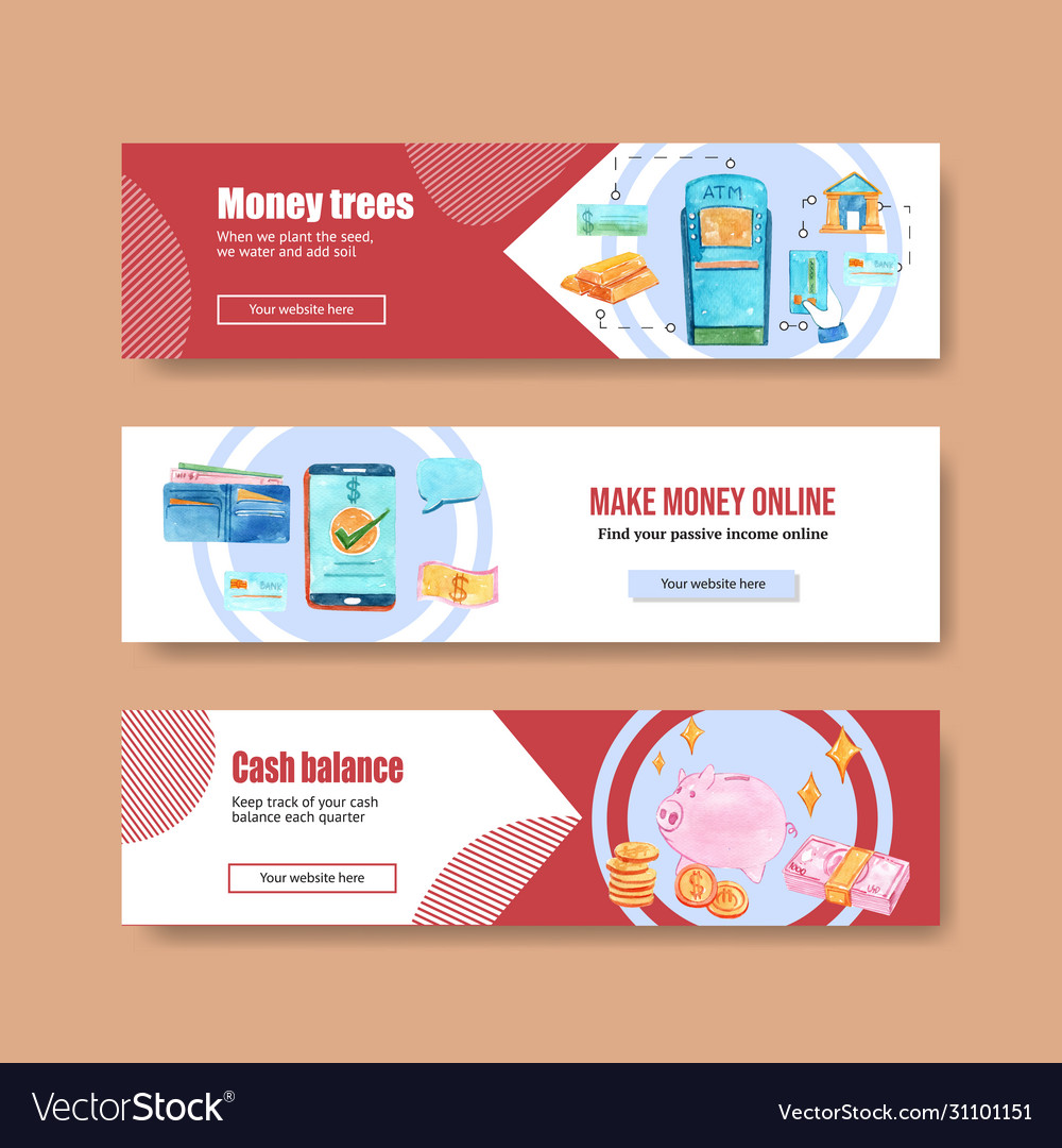 Finance banner design with Royalty Free Vector Image