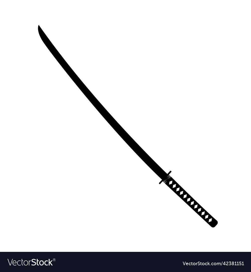 Katana black and white icon silhouette design Vector Image