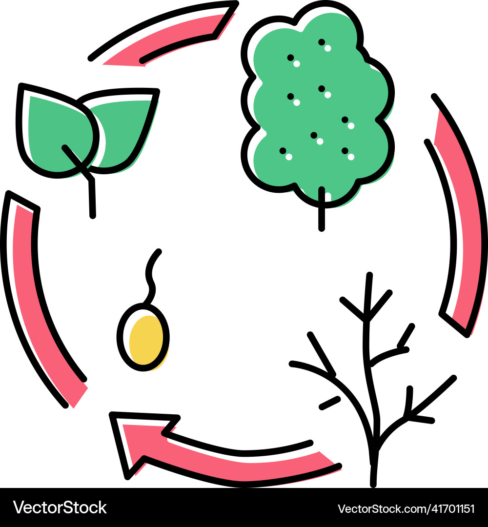 Life cycle color icon Royalty Free Vector Image