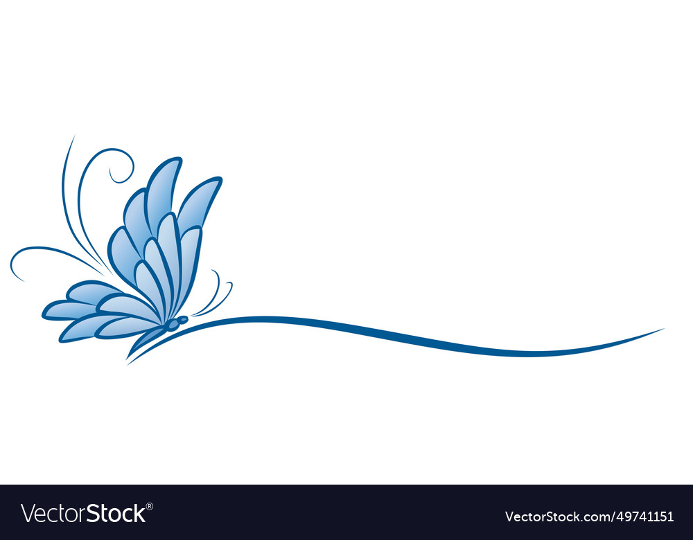 Symbol of blue butterfly Royalty Free Vector Image