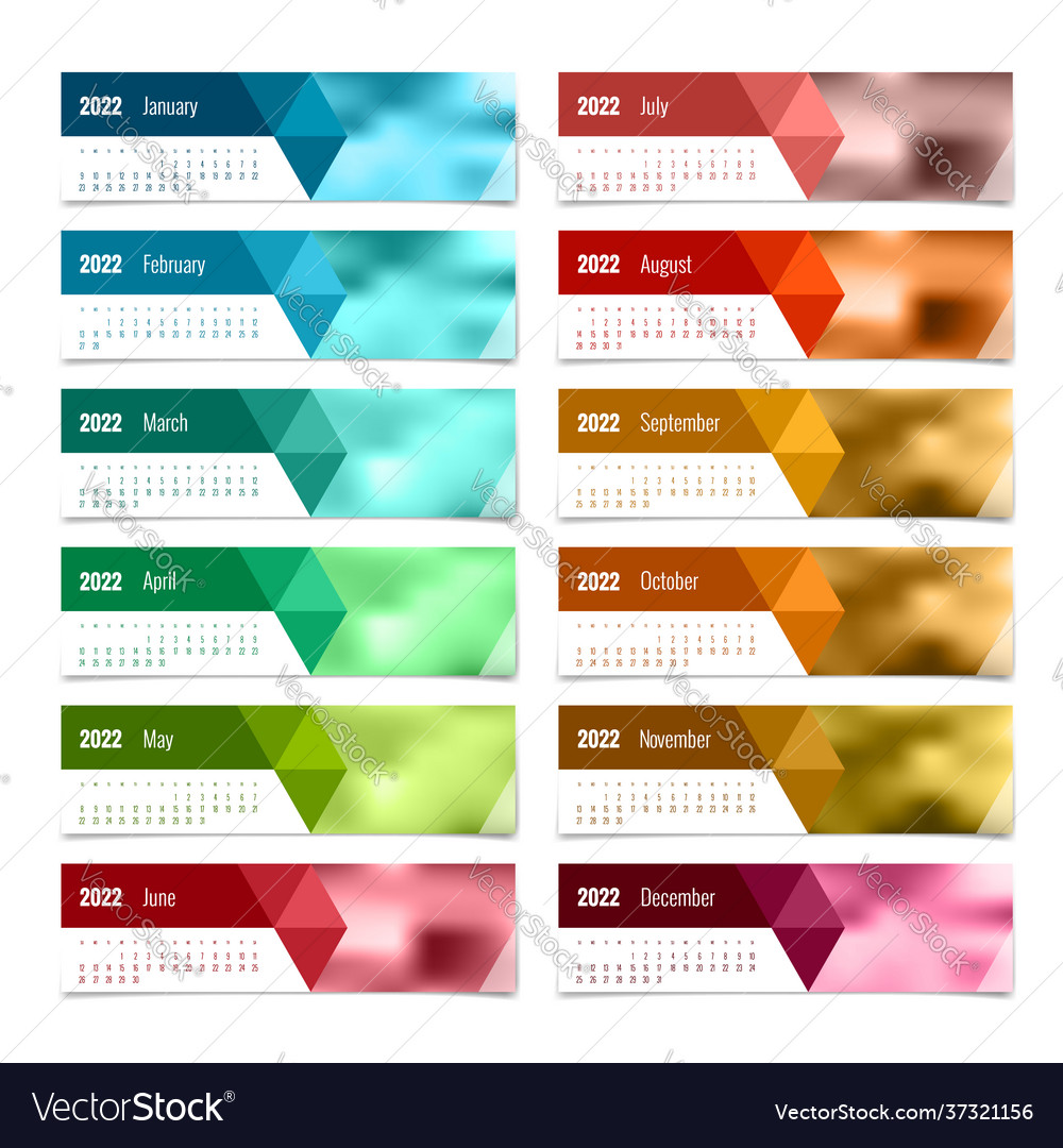 Calendar planner for 2022 template Royalty Free Vector Image