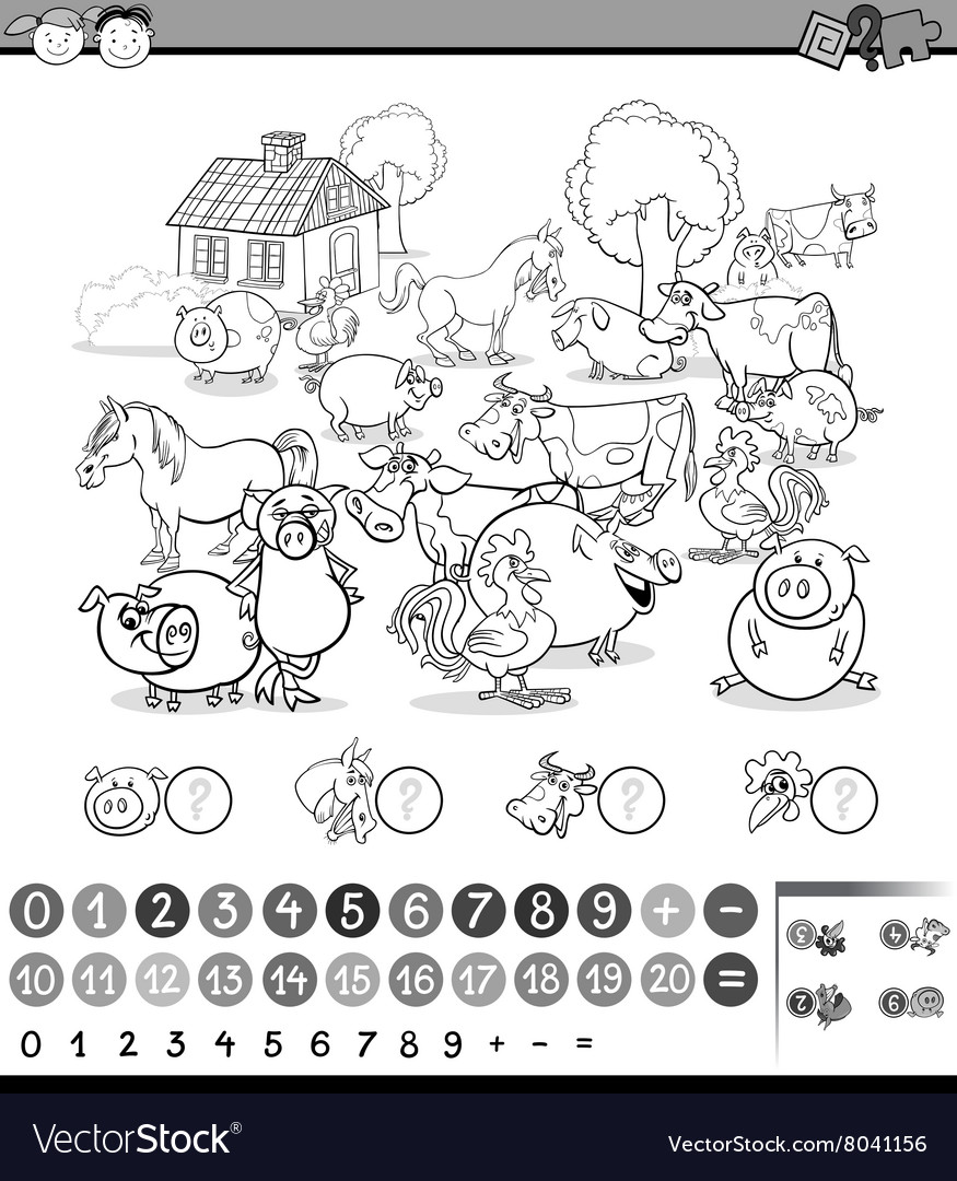 Counting Activity For Coloring Royalty Free Vector Image