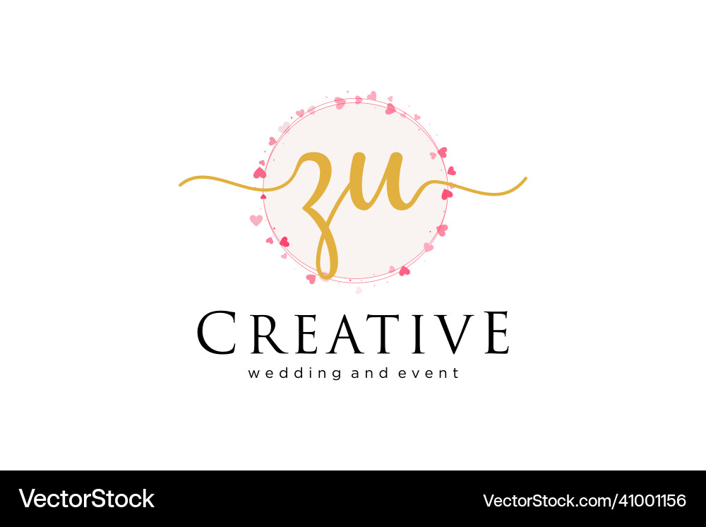 Initial zu feminine logo usable Royalty Free Vector Image