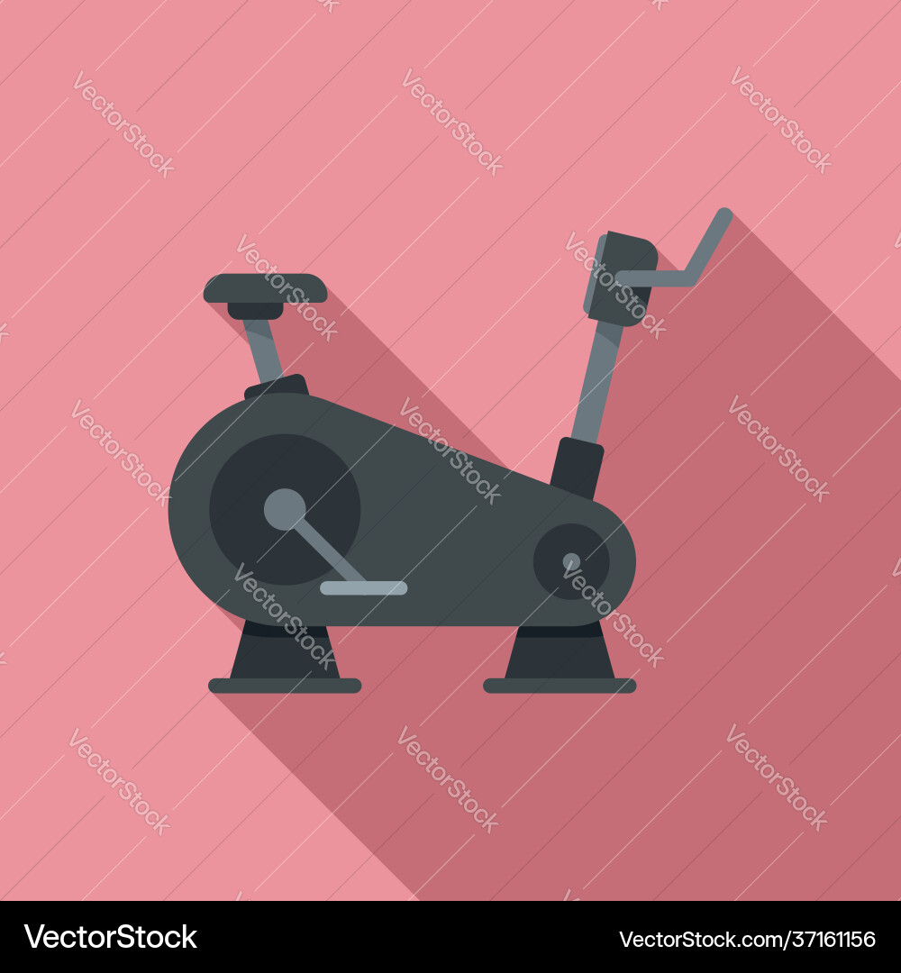 Machine exercise bike icon flat style Royalty Free Vector