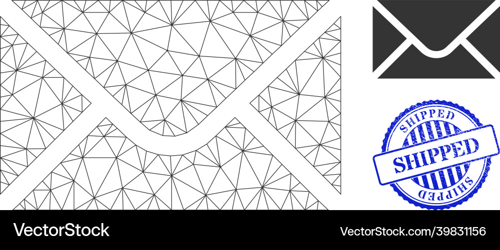 Shipped distress seal stamp and web carcass Vector Image