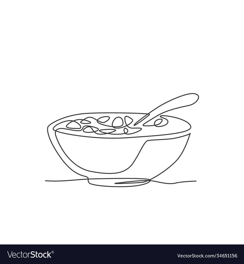 Single continuous line drawing stylized bowl Vector Image