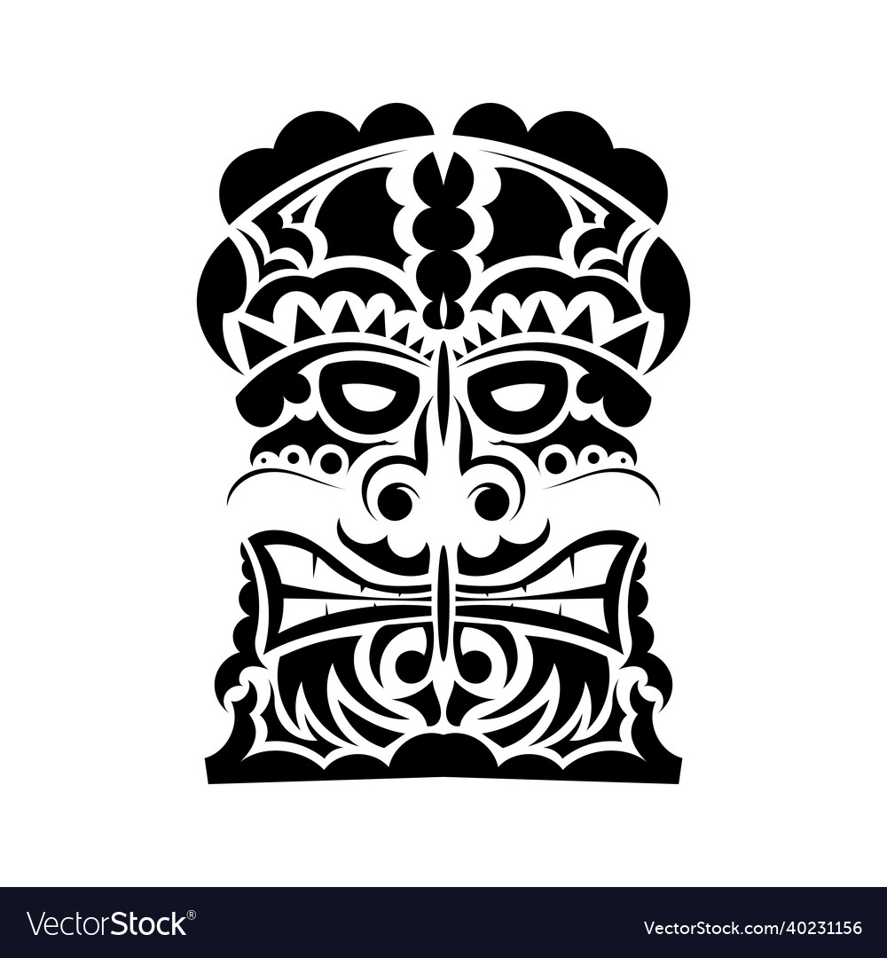 Totem is the face of the hawaiian tribes face Vector Image