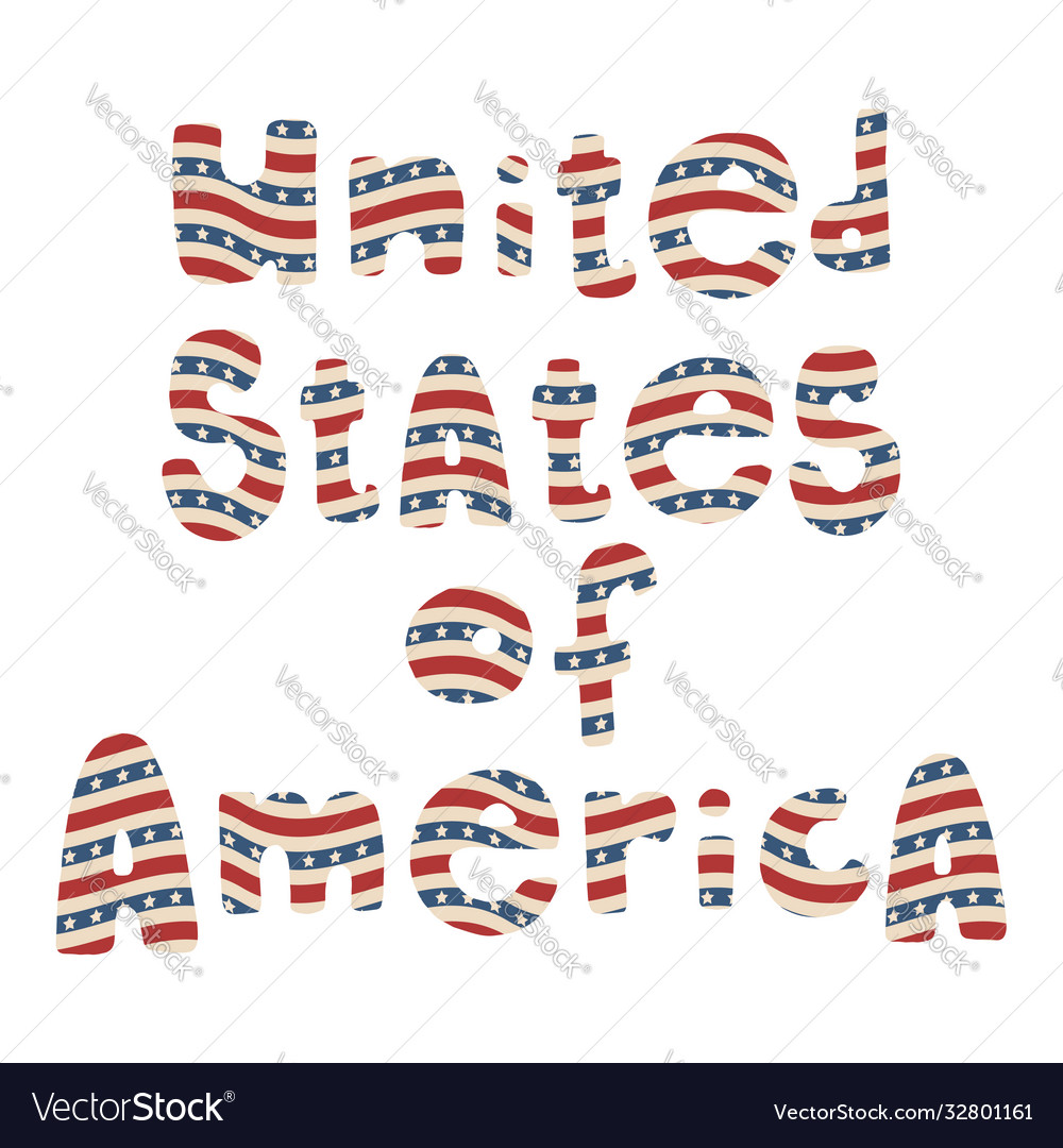 American patriotic lettering Royalty Free Vector Image