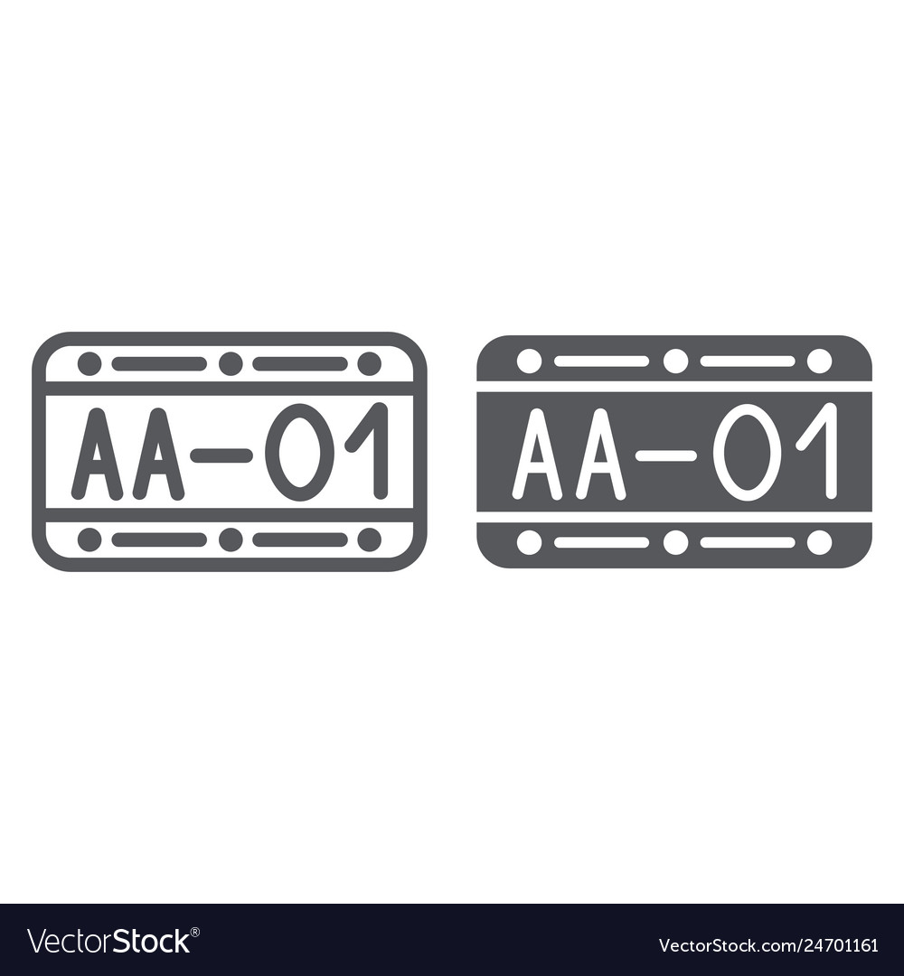 Car number line and glyph icon automobile Vector Image